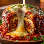 Molten Mozzarella Stuffed Italian Meatloaf