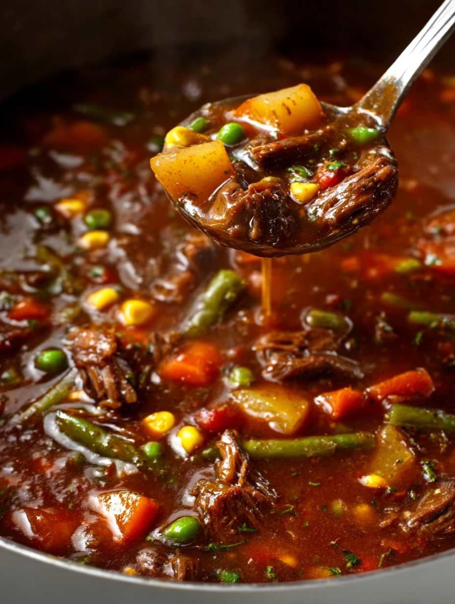 Mom’s Old-Fashioned Vegetable Beef Soup (Slow-Simmer Classic)