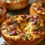 Savory Quiche-Stuffed Breakfast Bagels