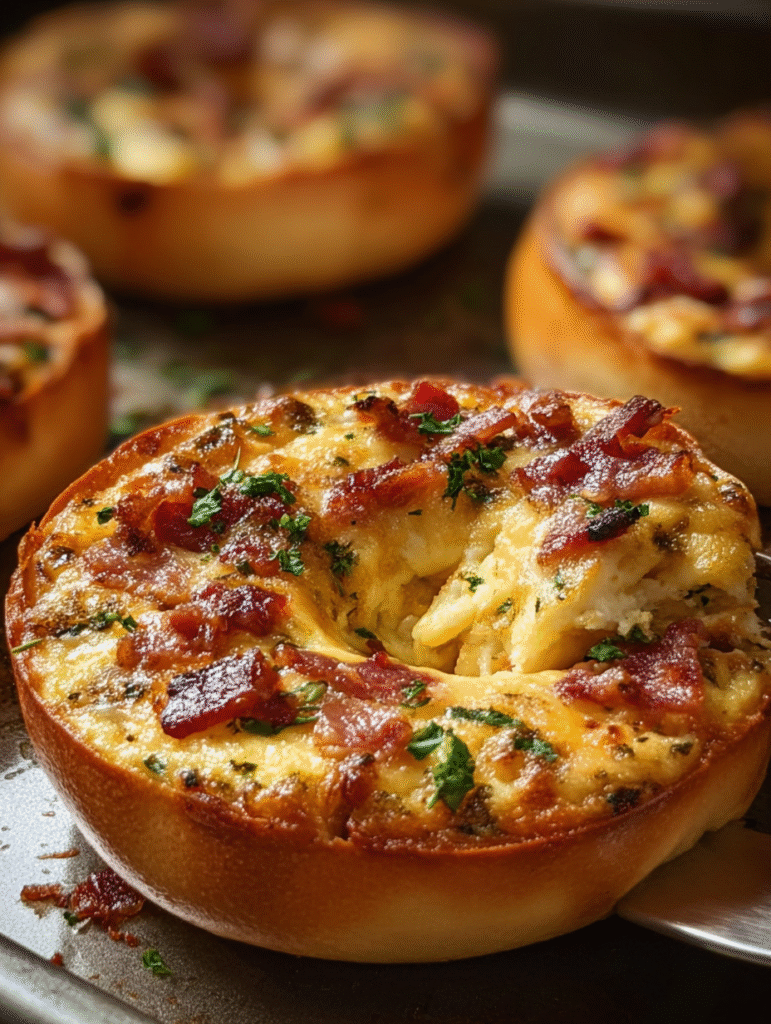 Savory Quiche-Stuffed Breakfast Bagels