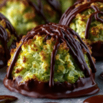 Chocolate-Dipped Pistachio Coconut Macaroons